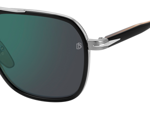 Eyewear By David Beckham DB 1161/S - Black Striped Brown - Green Mirror
