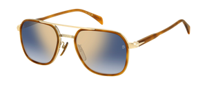 Eyewear By David Beckham DB 1161/S - Brown Havana Gold - Blue Shaded Gold Mirror
