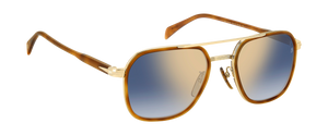 Eyewear By David Beckham DB 1161/S - Brown Havana Gold - Blue Shaded Gold Mirror