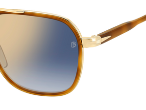 Eyewear By David Beckham DB 1161/S - Brown Havana Gold - Blue Shaded Gold Mirror