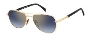 Eyewear By David Beckham DB 1175/S - Gold Black_ - Blue Shaded Gold Mirror