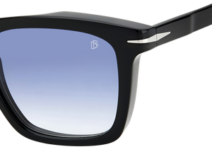 Eyewear By David Beckham DB 7000/S - Black Silver - Dk Blue Shaded