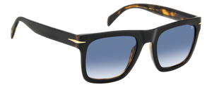 Eyewear By David Beckham DB 7000/S FLAT - Black Havana - Dk Blue Shaded