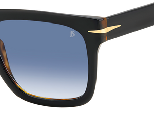 Eyewear By David Beckham DB 7000/S FLAT - Black Havana - Dk Blue Shaded