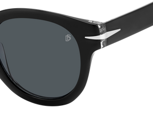 Eyewear By David Beckham DB 7041/S FLAT - Black Crystal - Grey