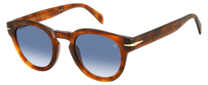 Eyewear By David Beckham DB 7041/S FLAT - Brown Havana - Dk Blue Shaded
