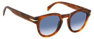 Eyewear By David Beckham DB 7041/S FLAT - Brown Havana - Dk Blue Shaded