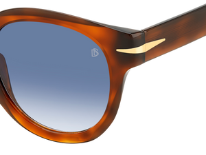 Eyewear By David Beckham DB 7041/S FLAT - Brown Havana - Dk Blue Shaded