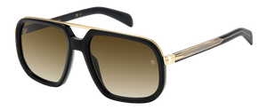 Eyewear By David Beckham DB 7101/S - Black Gold - Brown Shaded