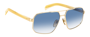 Eyewear By David Beckham DB 7102/S - Striped Beige Gold - Dk Blue Shaded