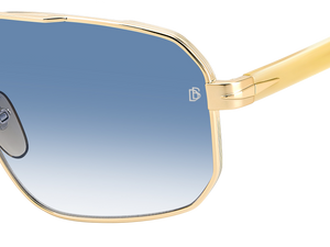 Eyewear By David Beckham DB 7102/S - Striped Beige Gold - Dk Blue Shaded