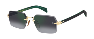Eyewear By David Beckham DB 7109/S - Gold Green - Grey Shaded Green Mirror