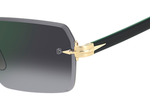 Eyewear By David Beckham DB 7109/S - Gold Green - Grey Shaded Green Mirror