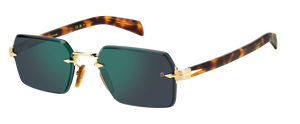 Eyewear By David Beckham DB 7109/S - Gold Havana - Green Mirror