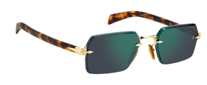 Eyewear By David Beckham DB 7109/S - Gold Havana - Green Mirror