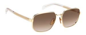 Eyewear By David Beckham DB 7121/G/S - Gold Crystal - Brown Shaded