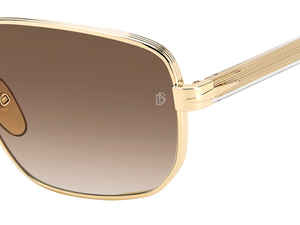 Eyewear By David Beckham DB 7121/G/S - Gold Crystal - Brown Shaded