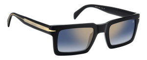 Eyewear By David Beckham DB 7126/S - Black Gold - Blue Shaded Gold Mirror