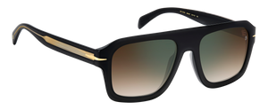 Eyewear By David Beckham DB 7127/S - Black Gold - Brown Shaded Green Mirror