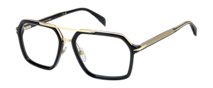 Eyewear By David Beckham DB 7128 - Black Gold - Blue Mirror