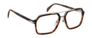 Eyewear By David Beckham DB 7128 - Brown Horn Ruthenium - Blue Mirror