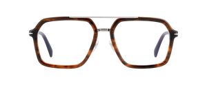 eyewear by david beckham DB 7128 - Brown Horn Ruthenium - Blue Mirror