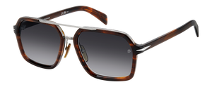 Eyewear By David Beckham DB 7128/S - Brown Horn Ruthenium - Dark Grey Shaded