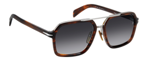 Eyewear By David Beckham DB 7128/S - Brown Horn Ruthenium - Dark Grey Shaded