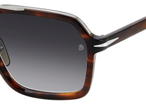 Eyewear By David Beckham DB 7128/S - Brown Horn Ruthenium - Dark Grey Shaded