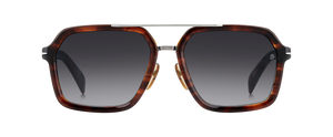 eyewear by david beckham DB 7128/S - Brown Horn Ruthenium - Dark Grey Shaded