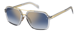 Eyewear By David Beckham DB 7128/S - Grey Gold - Blue Shaded Gold Mirror