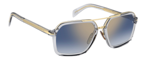 Eyewear By David Beckham DB 7128/S - Grey Gold - Blue Shaded Gold Mirror