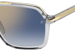 Eyewear By David Beckham DB 7128/S - Grey Gold - Blue Shaded Gold Mirror