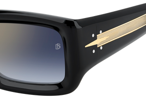 Eyewear By David Beckham DB 7131/S - Black - Blue Shaded Gold Mirror