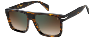 Eyewear By David Beckham DB 7134/S - Brown Havana - Brown Shaded Green Mirror