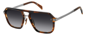 Eyewear By David Beckham DB 7136/S - Brown Horn Ruthenium - Dark Grey Shaded