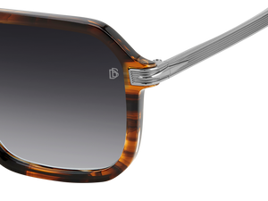 Eyewear By David Beckham DB 7136/S - Brown Horn Ruthenium - Dark Grey Shaded