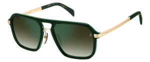 Eyewear By David Beckham DB 7136/S - Green Marble Gold - Green Shaded Green Mirror
