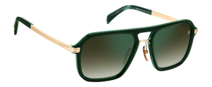 Eyewear By David Beckham DB 7136/S - Green Marble Gold - Green Shaded Green Mirror