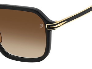 Eyewear By David Beckham DB 7136/S - Matte Black Gold - Black Brown Green Antireflex