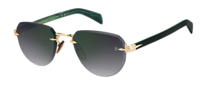 Eyewear By David Beckham DB 7144/S - Gold Green - Grey Shaded Green Mirror