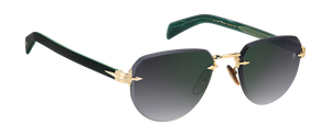 Eyewear By David Beckham DB 7144/S - Gold Green - Grey Shaded Green Mirror
