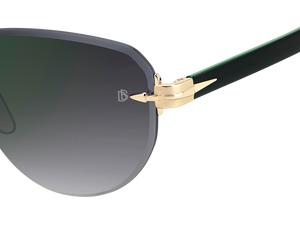 Eyewear By David Beckham DB 7144/S - Gold Green - Grey Shaded Green Mirror