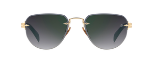 eyewear by david beckham DB 7144/S - Gold Green - Grey Shaded Green Mirror