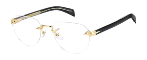 Eyewear By David Beckham DB 7145 - Gold Black_ - Blue Mirror