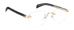 Eyewear By David Beckham DB 7145 - Gold Black_ - Blue Mirror