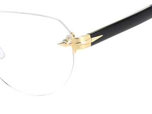 Eyewear By David Beckham DB 7145 - Gold Black_ - Blue Mirror