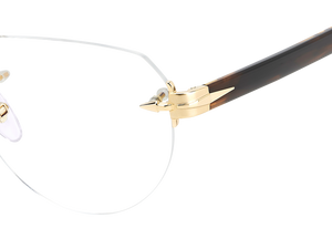 Eyewear By David Beckham DB 7145 - Gold Brown Horn - Blue Mirror