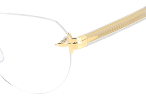 Eyewear By David Beckham DB 7145 - Gold Crystal - Blue Mirror