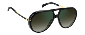 Eyewear By David Beckham DB 99/VOYAGER - Black Gold - Green Shaded Green Mirror